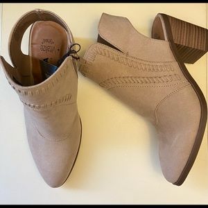 Sonoma Taupe Block Heel Ankle Boot